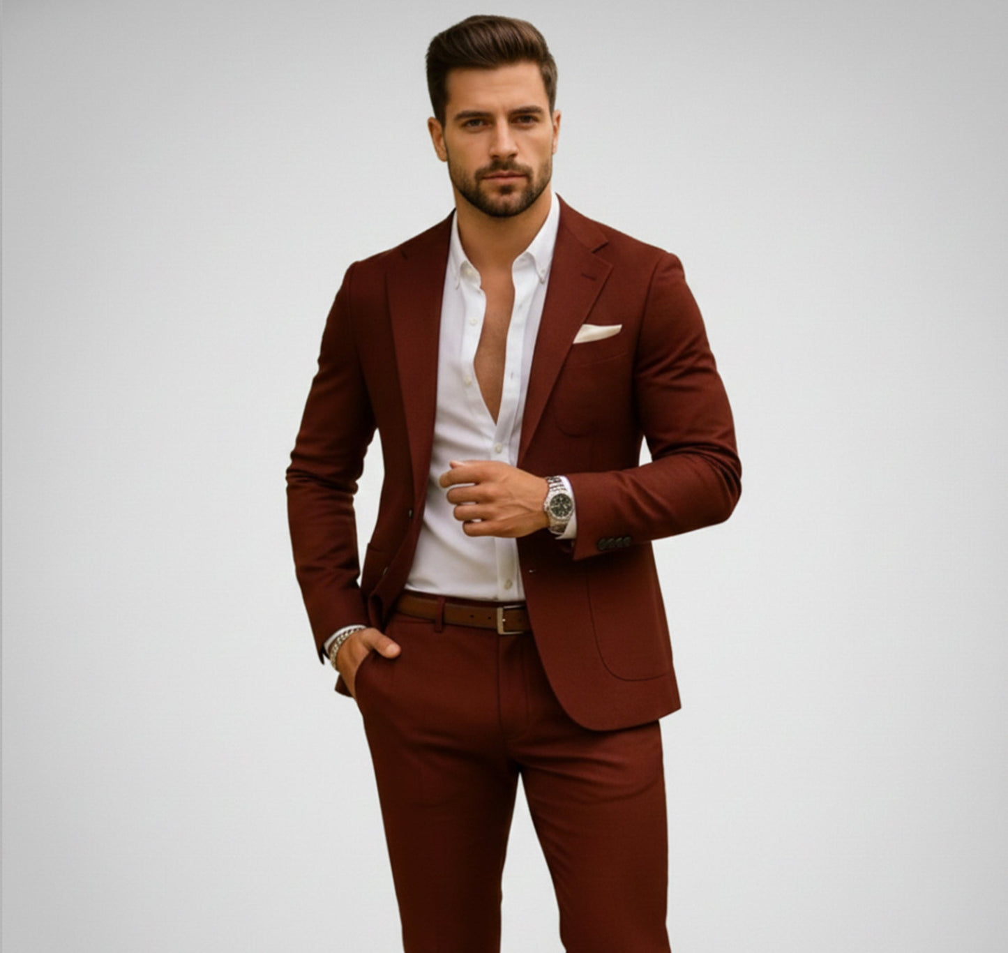 Just-Outlet | Men’s Slim Suit Set – Digital Print Comfort
