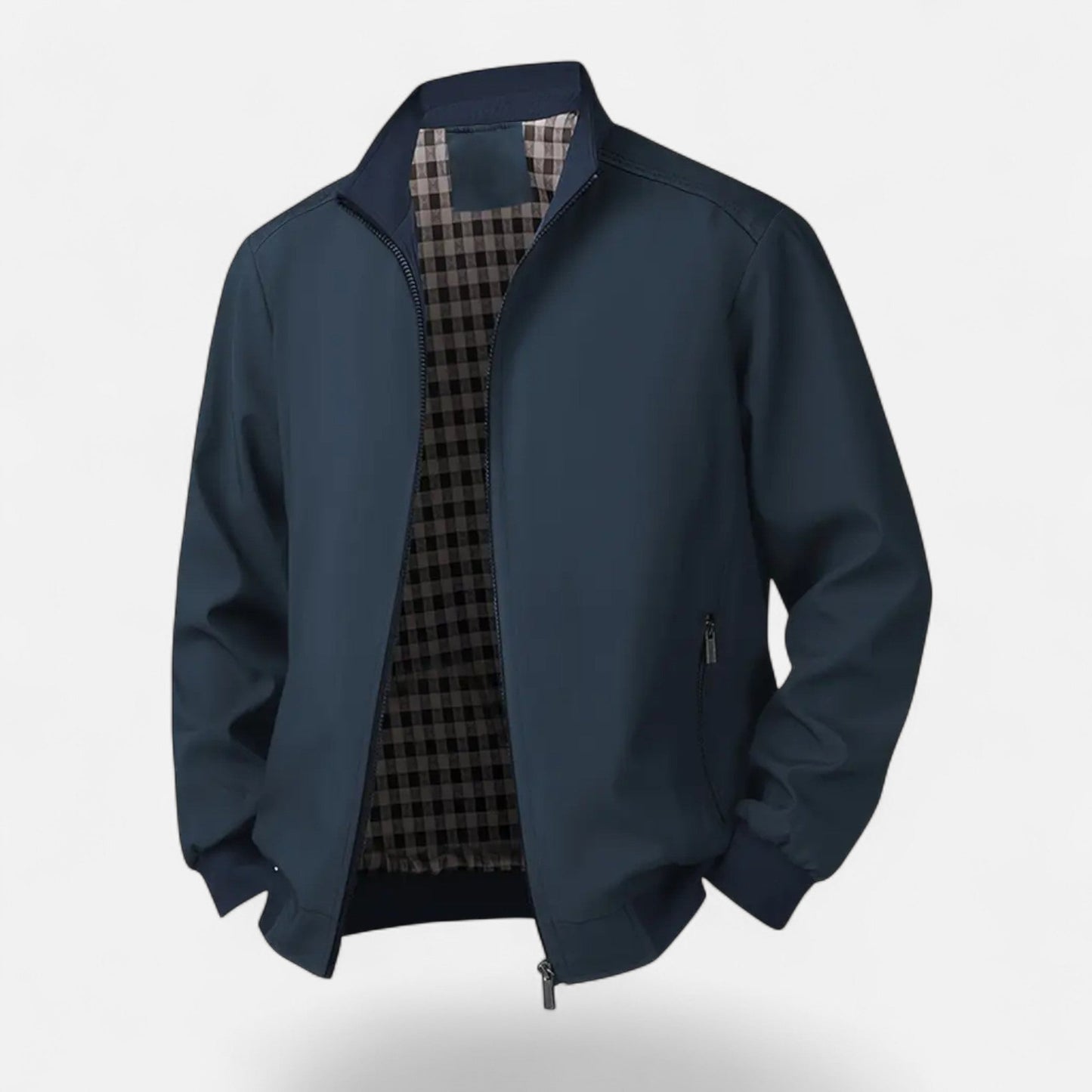 Just-Outlet | Men’s Jacket – Lightweight Zip-Up Beige Elegance