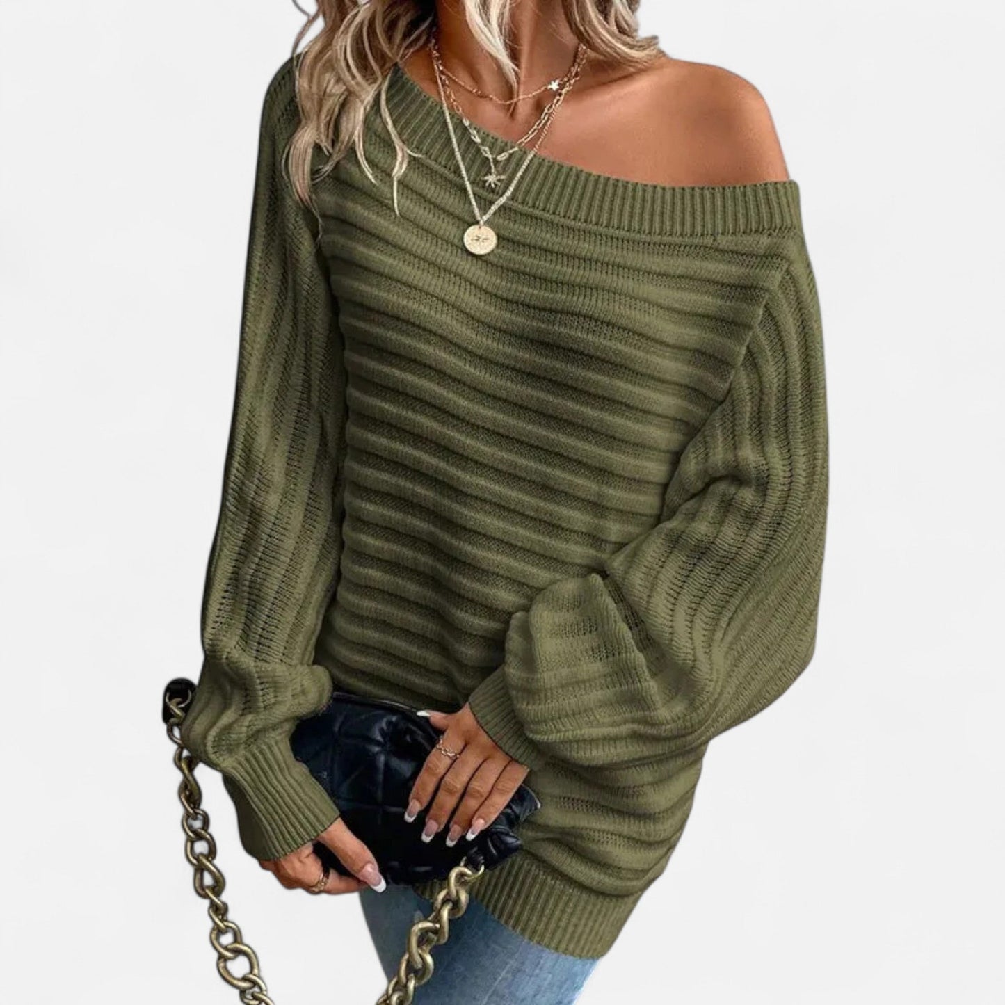 Just-Outlet | Women’s Off-Shoulder Sweater – Elegant Knitwear