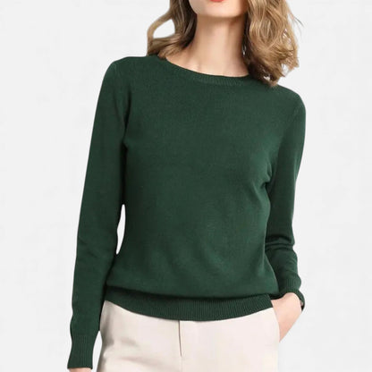 Just-Outlet | Women’s Merino Wool Sweater – Timeless O-Neck Elegance