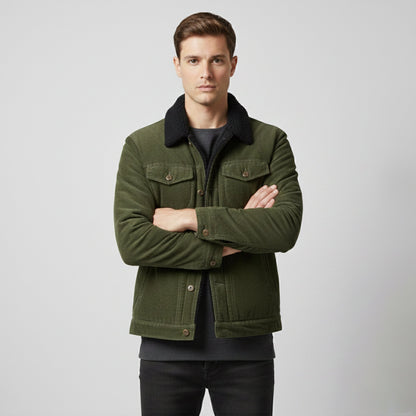 Just-Outlet | Men’s Casual Warm Jacket – Corduroy Fit