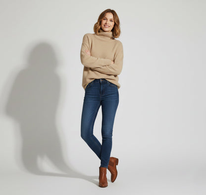 Just-Outlet | Women’s Woolen Pullover – High-Lapel Elegant Edition