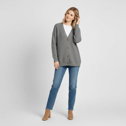 Just-Outlet | Women’s V-Neck Knit Cardigan – Sequin Casual Edition