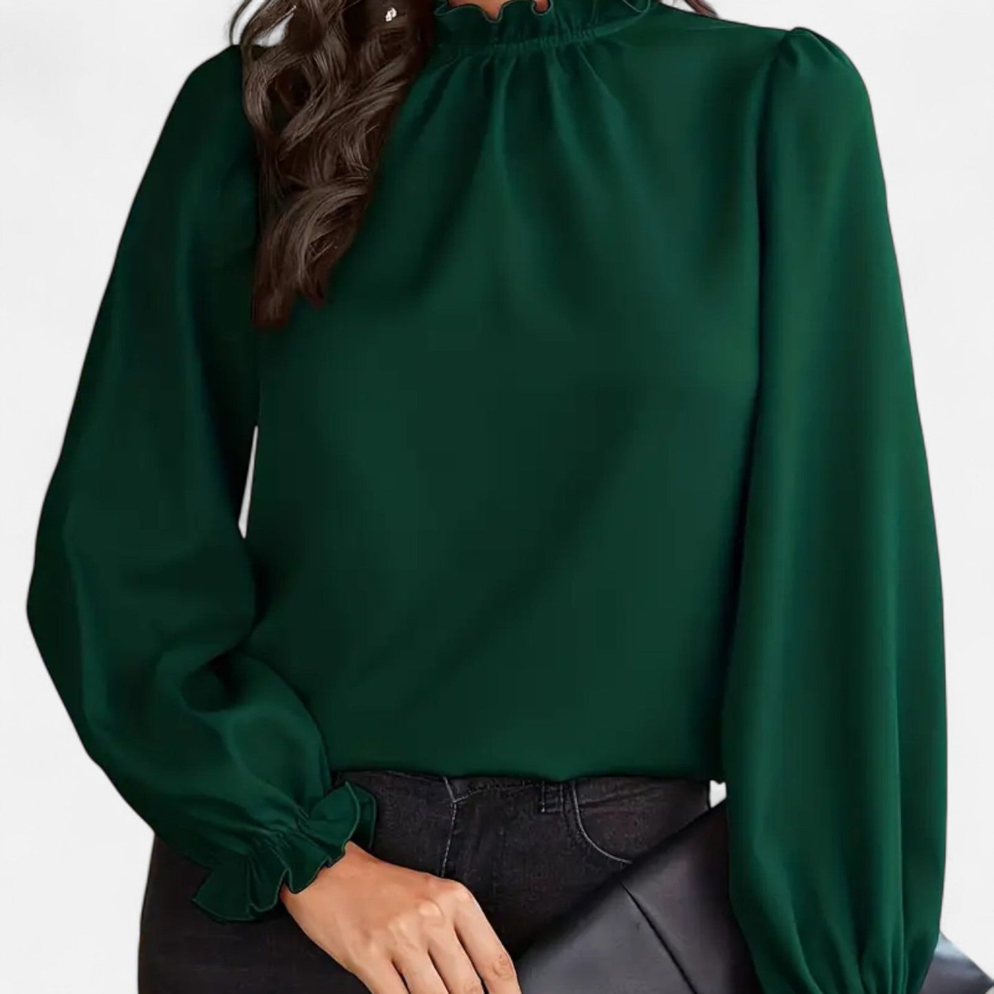 Just-Outlet | Women’s Blouse – Elegant Ruffle Collar