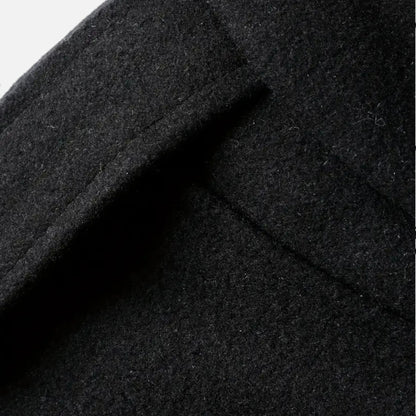 Just-Outlet | Men’s Long Coat – Vintage Contrast-Collar Elegance