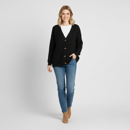 Just-Outlet | Women’s V-Neck Knit Cardigan – Sequin Casual Edition