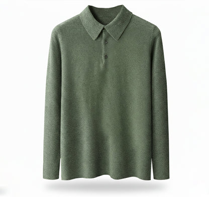 Just-Outlet | Men’s Polo Collar Knit – Warm Daily Layer