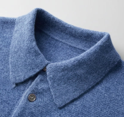 Just-Outlet | Men’s Polo Collar Knit – Warm Daily Layer
