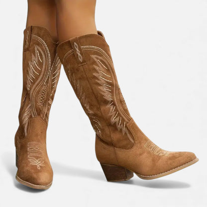 Just-Outlet | Women’s Embroidered Cowboy Boots – Western Chic Elegance