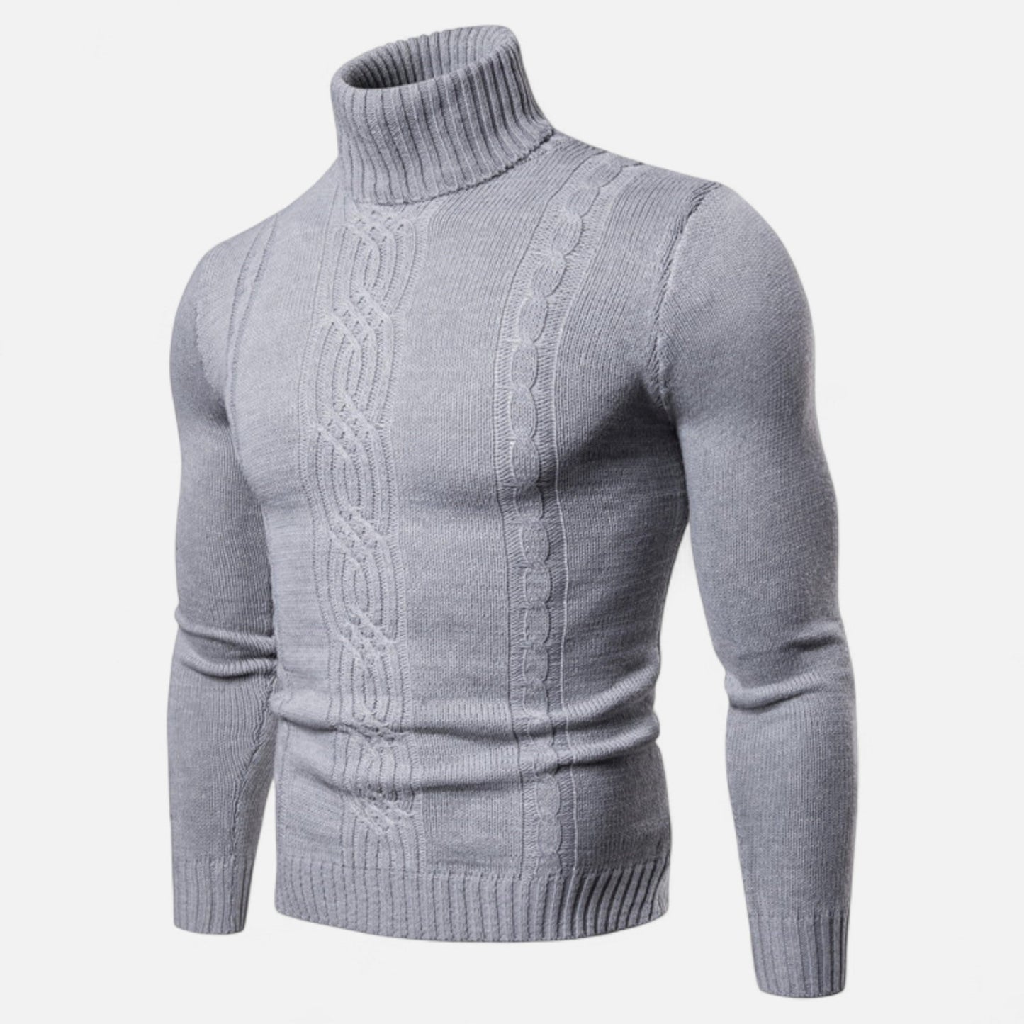 Just-Outlet | Men’s Turtleneck Sweater – Heritage Jacquard Knit