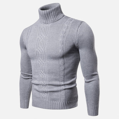Just-Outlet | Men’s Turtleneck Sweater – Heritage Jacquard Knit