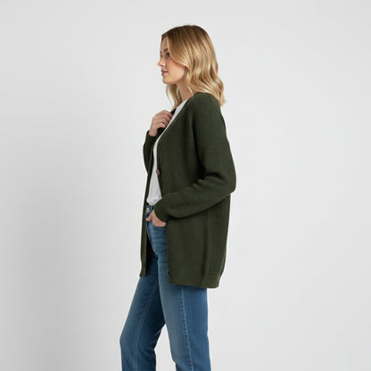 Just-Outlet | Women’s V-Neck Knit Cardigan – Sequin Casual Edition