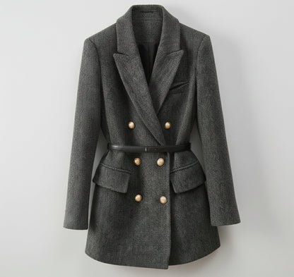 Just-Outlet | Women’s Wool-Blend Jacket – Padded Elegant Style