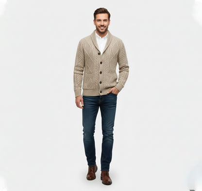Just-Outlet | Men’s Knit Cardigan Jacket – Jacquard Warm Edition