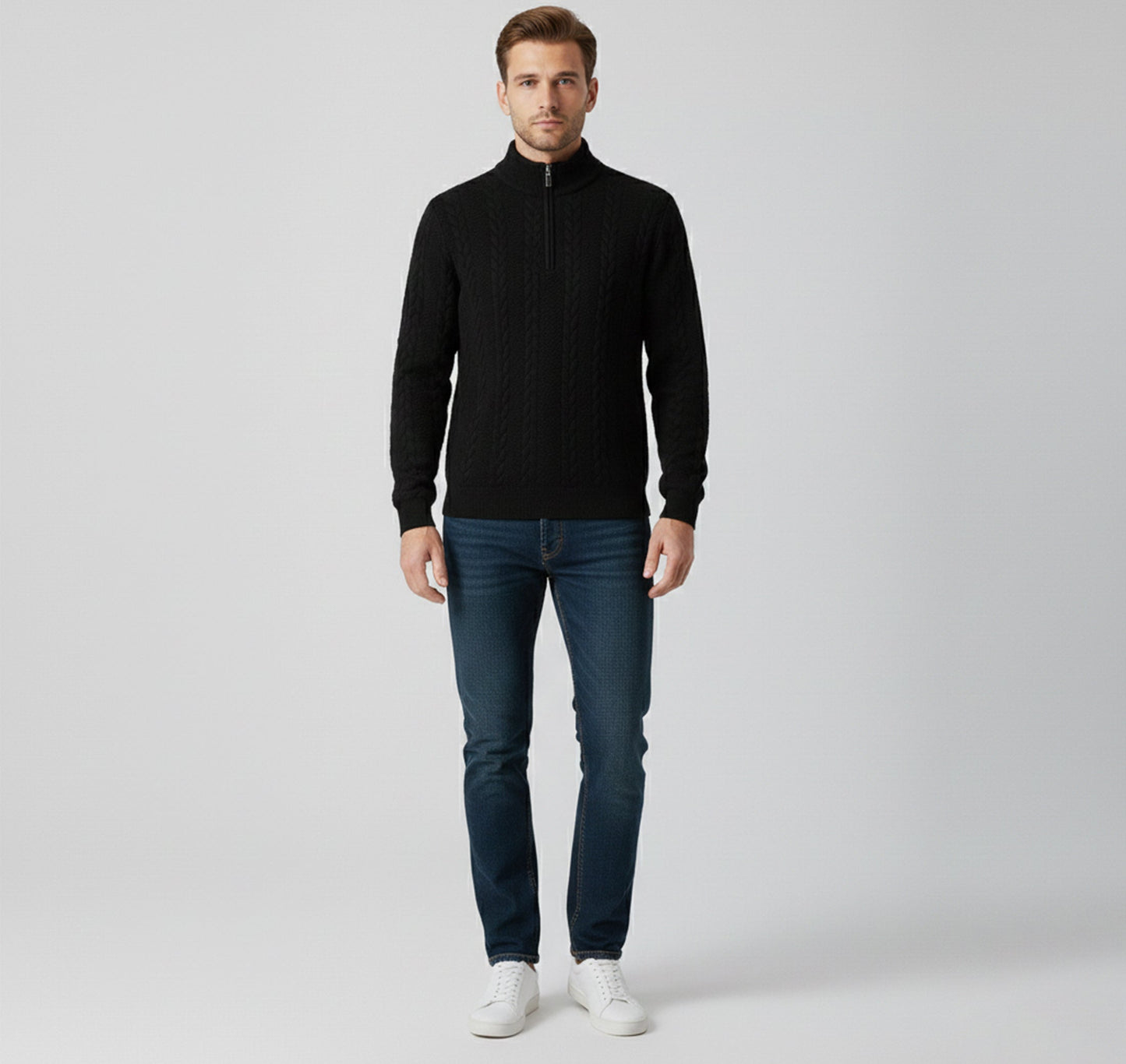 Just-Outlet | Men’s Jacquard Knitwear – Loose Lapel Classic