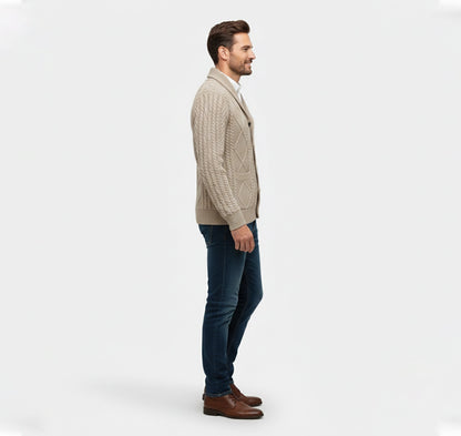 Just-Outlet | Men’s Knit Cardigan Jacket – Jacquard Warm Edition
