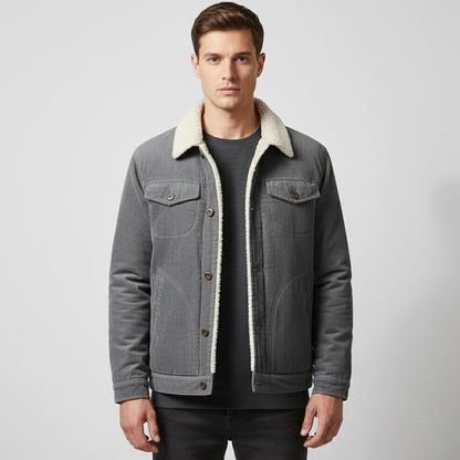 Just-Outlet | Men’s Casual Warm Jacket – Corduroy Fit