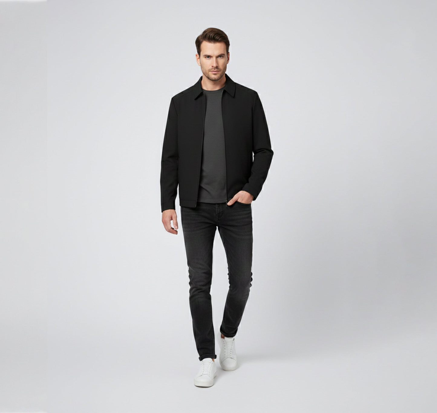 Just-Outlet | Men’s Casual Jacket – Modern Stand Collar