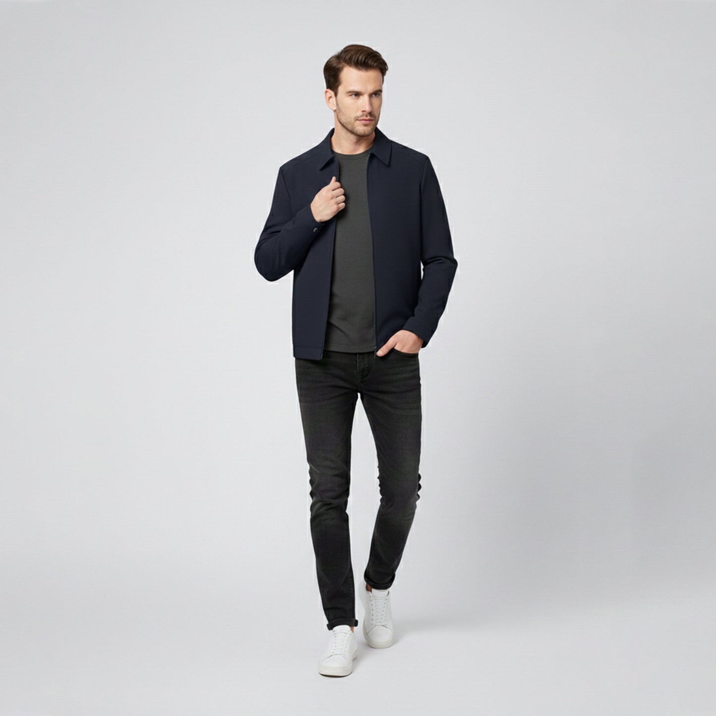 Just-Outlet | Men’s Casual Jacket – Modern Stand Collar