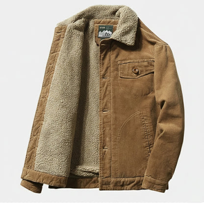 Just-Outlet | Men’s Casual Warm Jacket – Corduroy Fit