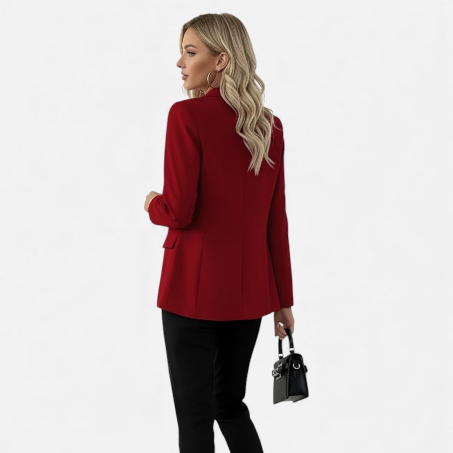 Just-Outlet | Women’s Classic Single-Breasted Blazer – Timeless Solid Elegance