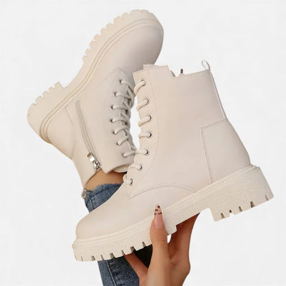 Just-Outlet | Women’s Fleece-Lined Lace-Up Ankle Boots – Stylish All-Season Comfort
