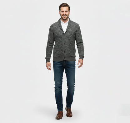Just-Outlet | Men’s Knit Cardigan Jacket – Jacquard Warm Edition