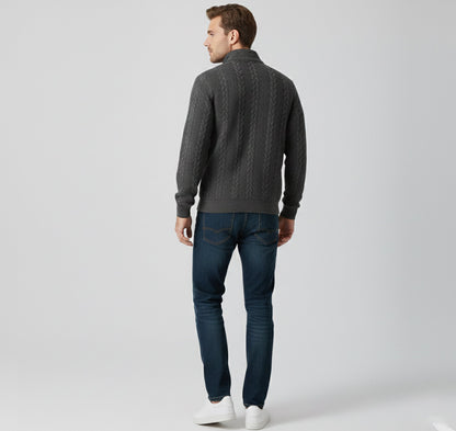 Just-Outlet | Men’s Jacquard Knitwear – Loose Lapel Classic