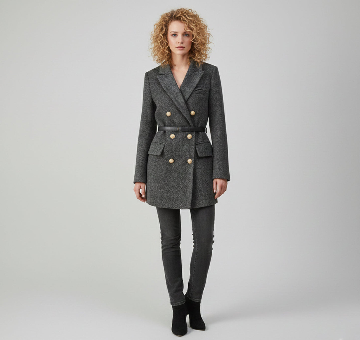 Just-Outlet | Women’s Wool-Blend Jacket – Padded Elegant Style