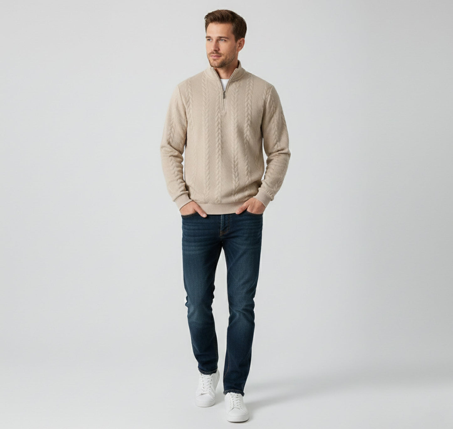 Just-Outlet | Men’s Jacquard Knitwear – Loose Lapel Classic