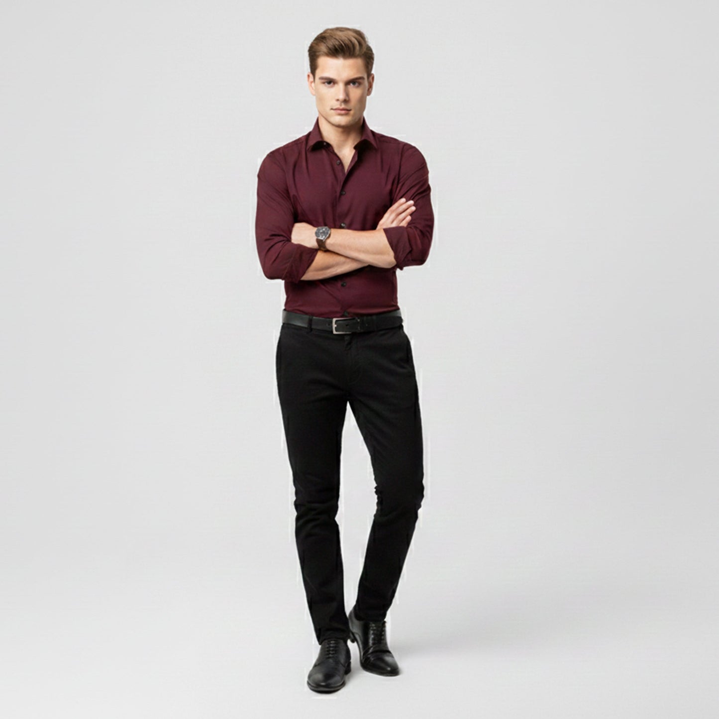 Just-Outlet | Men’s Long-Sleeve Shirt – Polished Casual Edition