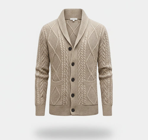 Just-Outlet | Men’s Knit Cardigan Jacket – Jacquard Warm Edition