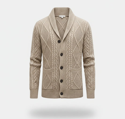 Just-Outlet | Men’s Knit Cardigan Jacket – Jacquard Warm Edition