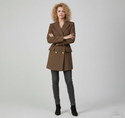 Just-Outlet | Women’s Wool-Blend Jacket – Padded Elegant Style