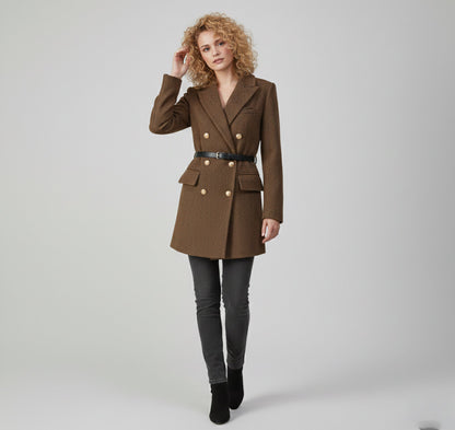 Just-Outlet | Women’s Wool-Blend Jacket – Padded Elegant Style