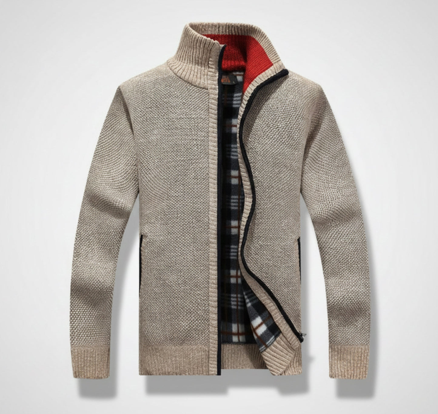 Just-Outlet | Men’s Knit Sweater Jacket – Warm Knit Layer