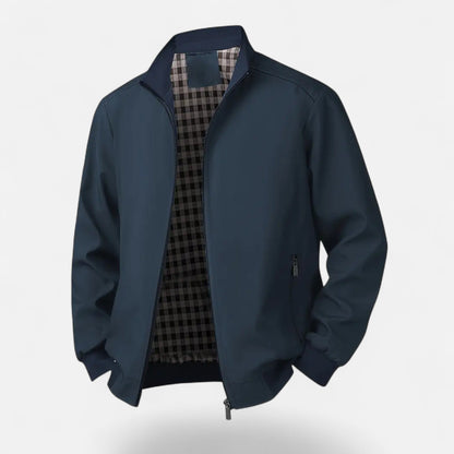 Just-Outlet | Men’s Jacket – Lightweight Zip-Up Beige Elegance