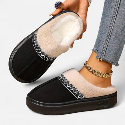 Just-Outlet | Women’s Ethnic Lace Fleece-Lined Slippers