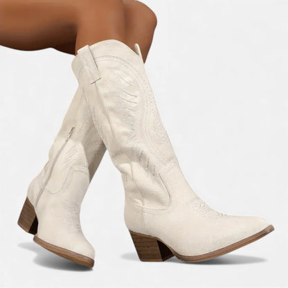 Just-Outlet | Women’s Embroidered Cowboy Boots – Western Chic Elegance