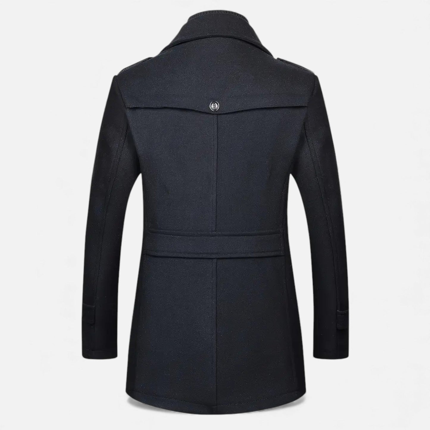 Just-Outlet | Men’s Long Coat – Vintage Contrast-Collar Elegance