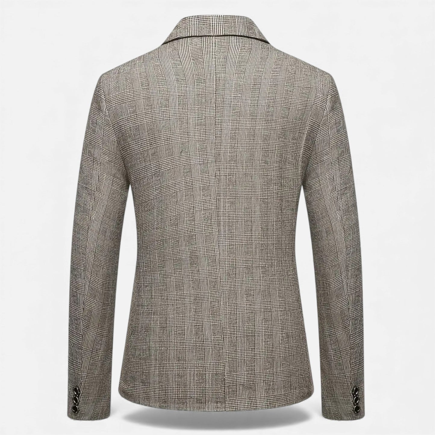 Just-Outlet | Men’s Check Tweed Blazer – Classic Single-Breasted Design