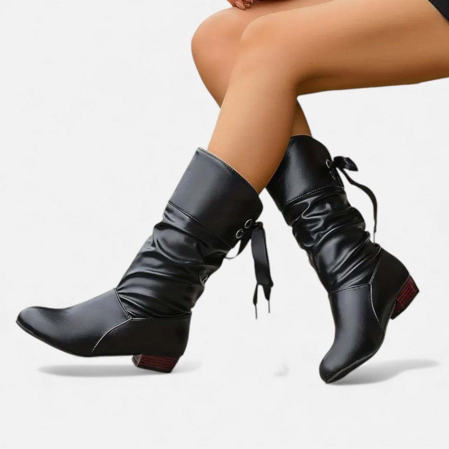 Just-Outlet | Women’s Mid-Calf Boots – Classic Lace-Up Elegance