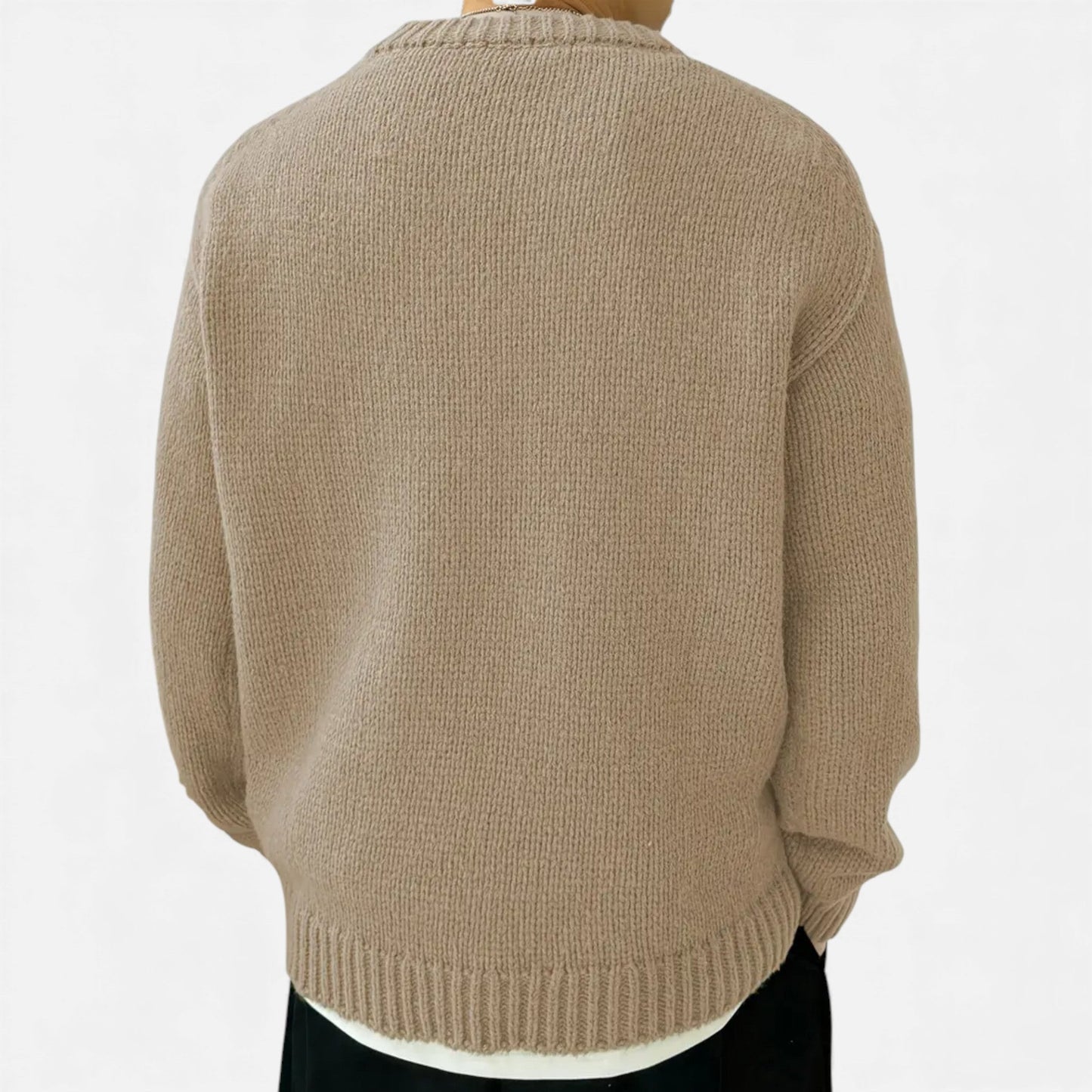Just-Outlet | Men’s Sweater – Crew-Neck Winter Essential