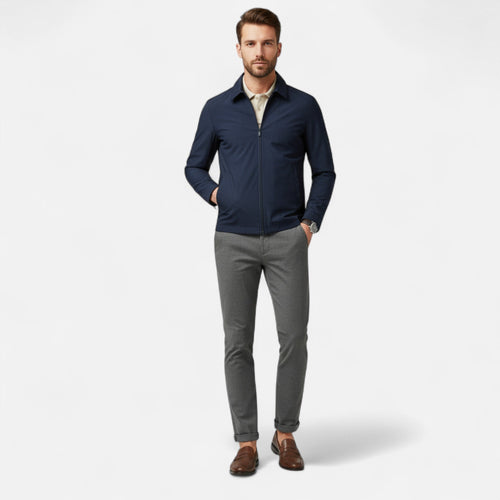 Just-Outlet | Men’s Jacket – Lightweight Turn-Down Collar Elegance