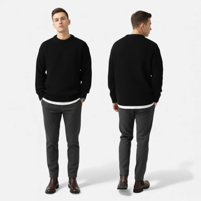 Just-Outlet | Men’s Sweater – Crew-Neck Winter Essential