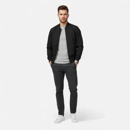 Just-Outlet| Men’s Jacket – Lightweight Stand Collar Elegance