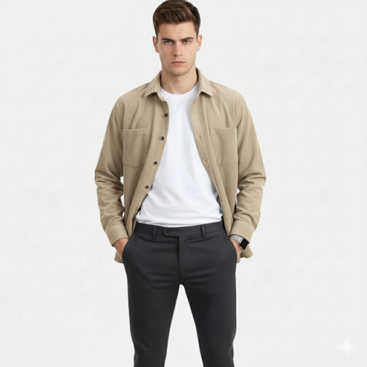 Just-Outlet | Men’s Corduroy Shirt Jacket – Effortless Smart-Casual Charm