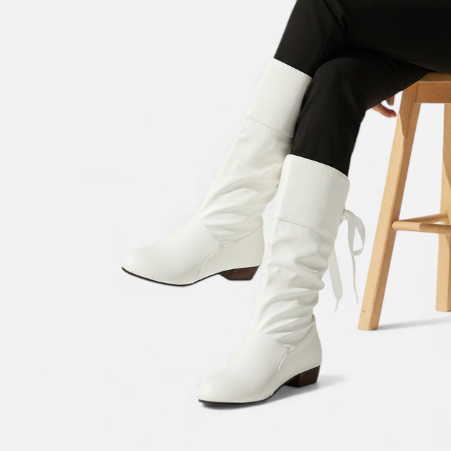 Just-Outlet | Women’s Mid-Calf Boots – Classic Lace-Up Elegance