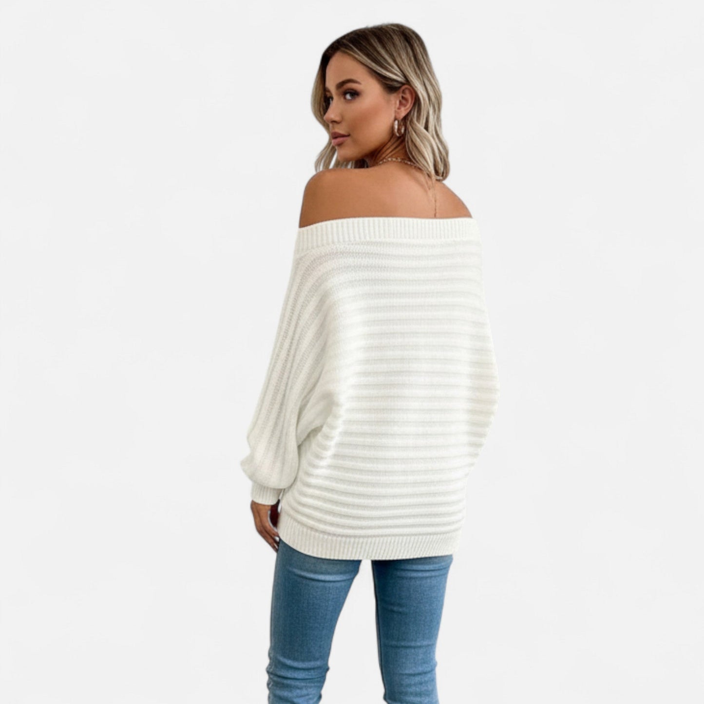 Just-Outlet | Women’s Off-Shoulder Sweater – Elegant Knitwear