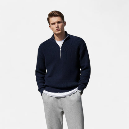 Just-Outlet | Men’s Zipper Sweater – Heritage Semi-Turtleneck